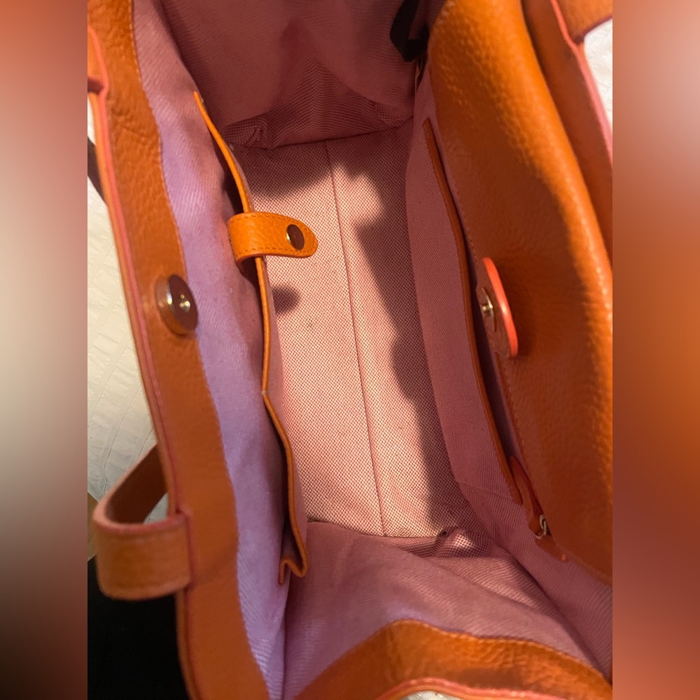 RARE Dooney and Bourke Orange Leather Shoulder Bag - Picture 11 of 12
